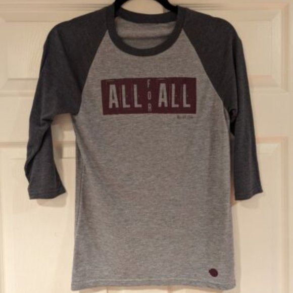 BloFish Raglan T-shirt w/ All 4 All Slogan, NEW, small - Picture 1 of 7